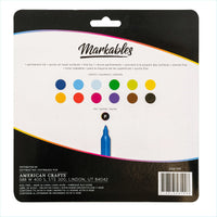 American Crafts - Markables Permanent Markers - 12/Pkg-Assorted Colors