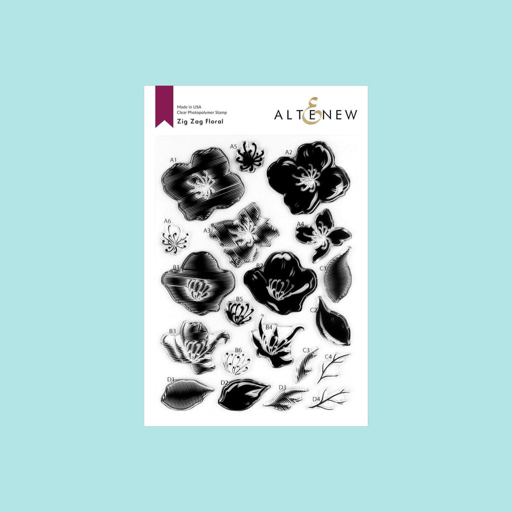 White Smoke Altenew - Zig Zag Floral Stamp Set