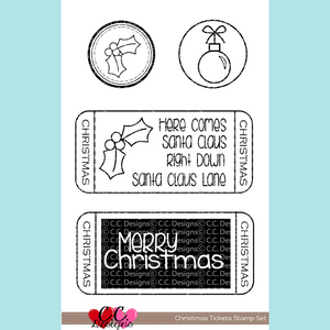 C.C. Designs - Christmas Tickets Clear Stamp Set