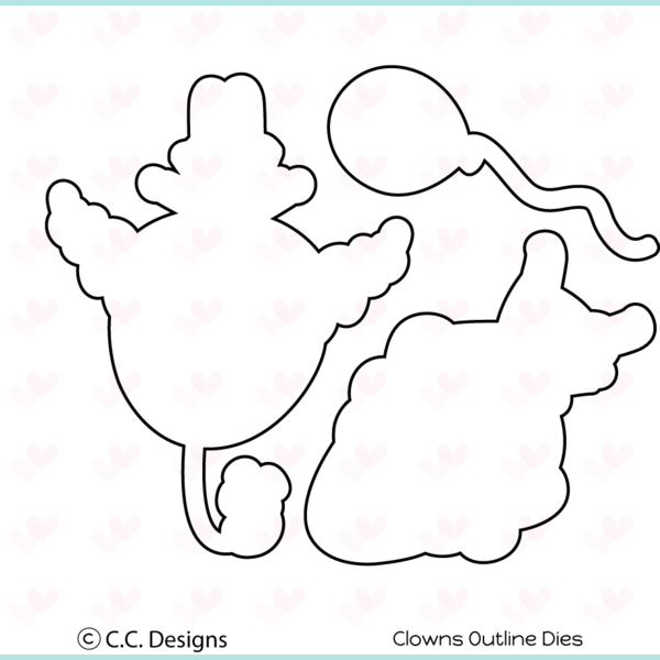 Snow C.C. Designs - Clowns Clear Stamp and Clowns Outline Metal Die