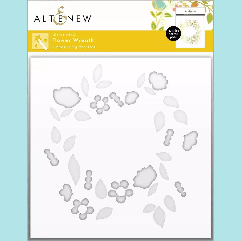 Altenew - Flower Wreath Simple Coloring Stencil Set - 2 in 1