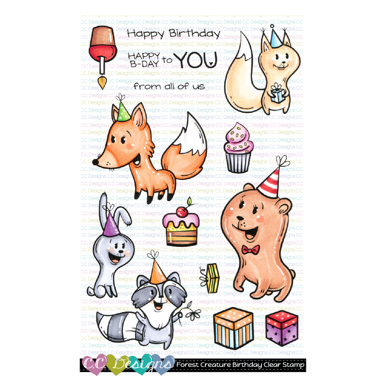 C.C. Designs - Forest Creatures Birthday Clear Stamps and Dies
