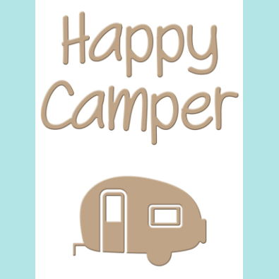 Rosy Brown Spellbinders - Glimmer Hot Foil Plate - Happy Camper