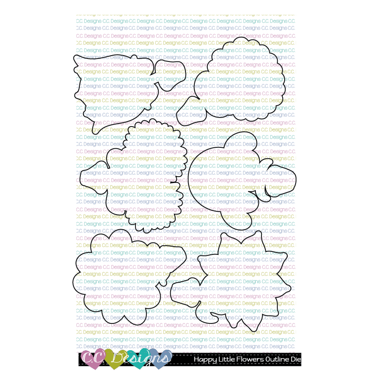 C.C. Designs - Happy Little Flowers Stamps and Outline Metal Die