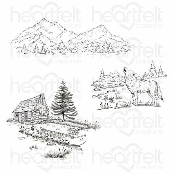Heartfelt Creations - Create a 'scape Backcountry Cling Stamp and Die