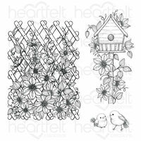 Heartfelt Creations - Clematis Birdhouse & Trellis Cling Stamp Set