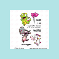C.C. Designs Hello Goodbye Clear Stamp and Hello Goodbye Outline Metal Die