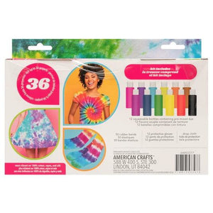 American Crafts - Medium Tie Dye Kit 4oz 76/Pkg (12 assorted bright colours)