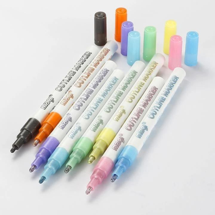 SuperSquiggles Outline Marker Set (8 Pens Per Set)