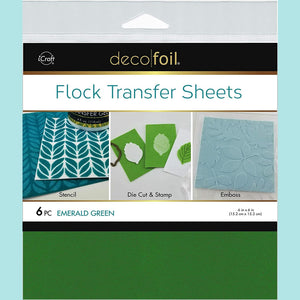 iCraft - Deco Foil - Flock Transfer Sheets 6 Pack EMERALD GREEN