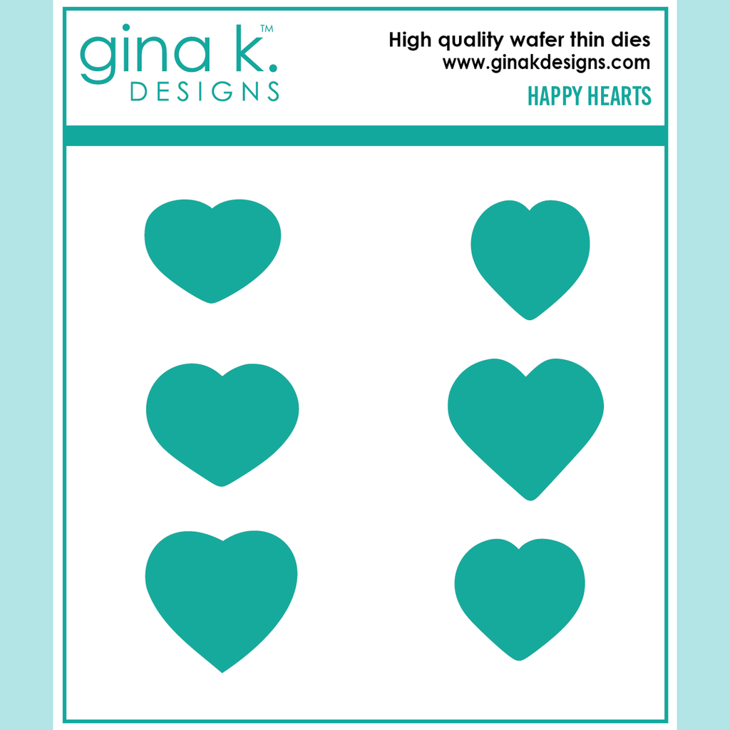 Light Sea Green Gina K Designs - Beth Silaika- Happy Hearts Stamp and Die Sets