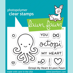 Yellow Green Lawn Fawn - Octopi My Heart - Stamp and Die Sets