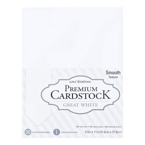 Coredinations Value Pack Smooth Cardstock 8.5" X 11" 50 pack Great White