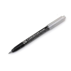 White Kuretake Zig Fudebiyori Metallic Brush Pen