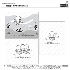 White Smoke Lawn Fawn - Octopi My Heart - Stamp and Die Sets