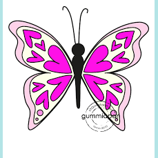 Gummiapan Heartly Butterfly Stamp