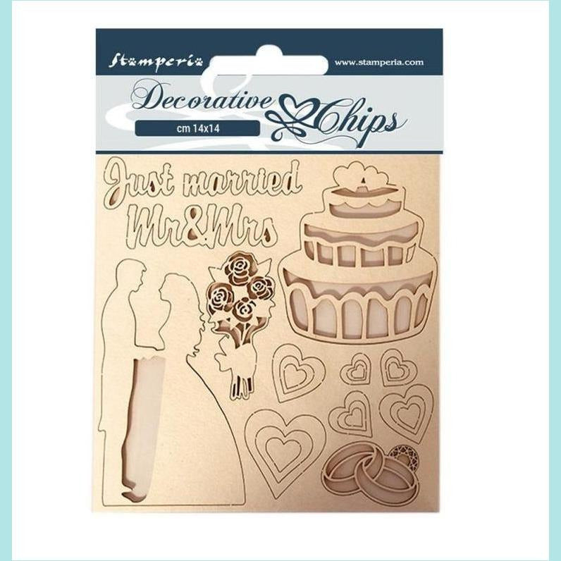 Stamperia - Decorative Chips 14x14 cm - Sleeping Beauty Just Married