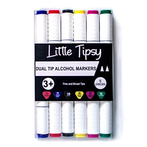 Little Tipsy - Dual Tip Alcohol 6 Piece Marker Set