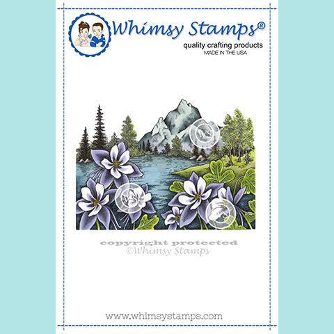 Whimsy Stamps - Columbine Mountain Rubber Cling Stamp