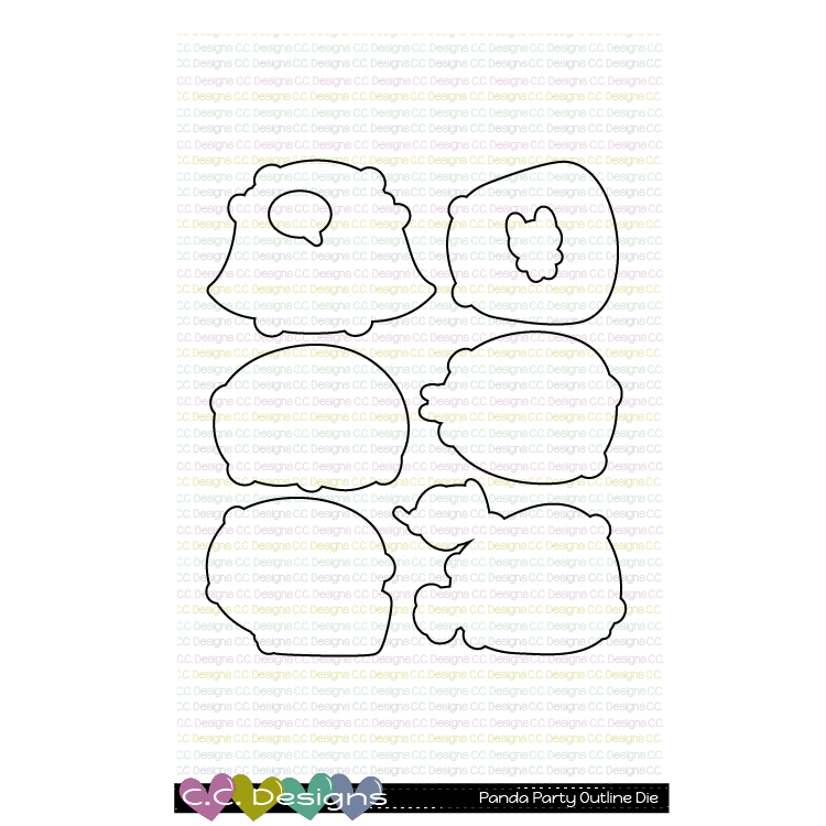 C.C. Designs - Panda Party Outline Dies