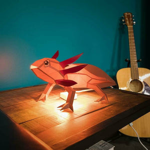 Coral Papercraft World - 3D Papercraft Axolotl 3D Paper Model, Lamp (Ages 6+)