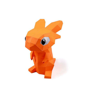 Papercraft World - 3D Papercraft Baby Dragon 3D Paper Model - Orange, Lamp (Ages 6+)