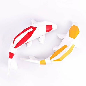 White Smoke Papercraft World - 3D Papercraft Koi Fish 3D Paper Model (Ages 10+)