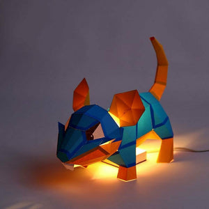 Dim Gray Papercraft World - 3D Papercraft Mouse 3D Paper Model, Lamp (Ages 6+)