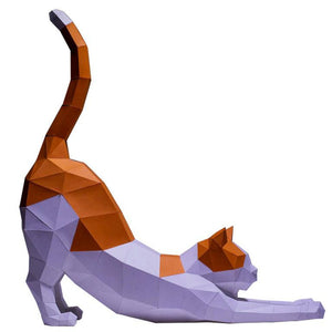 Papercraft World - 3D Papercraft Stretching Cat (Ages 10+)
