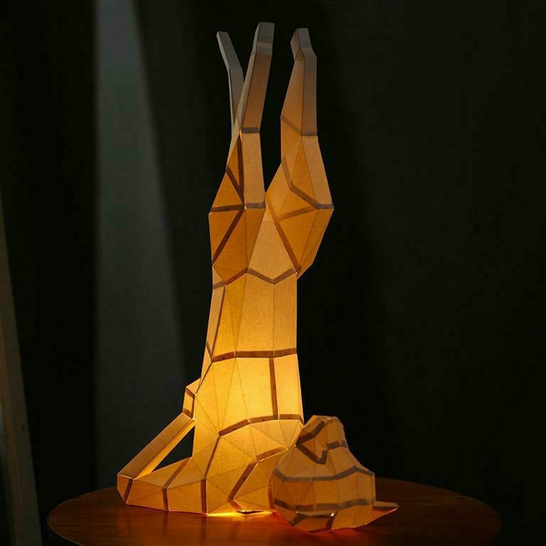 Chocolate Papercraft World - 3D Papercraft Yoga Cat 3D Paper Model, Lamp (Ages 6+)