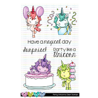 White Smoke C.C. Designs - Party Unicorns Clear Stamps and Dies