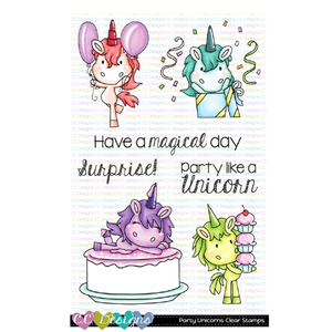 White Smoke C.C. Designs - Party Unicorns Clear Stamps and Dies