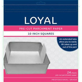 Loyal Bakeware - Pre Cut Parchment Paper 10in Square (PK24)