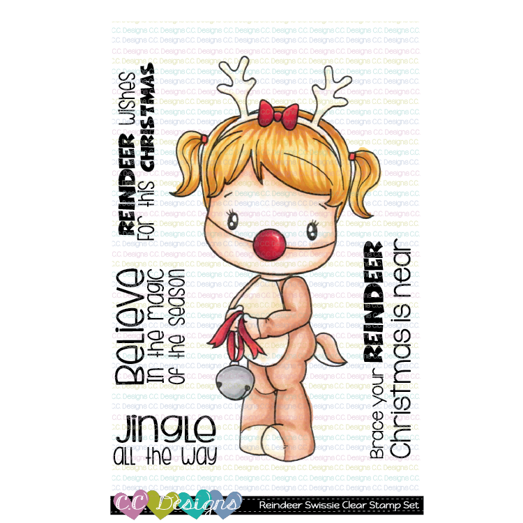 C.C. Designs - Reindeer Swissie Clear Stamp Set