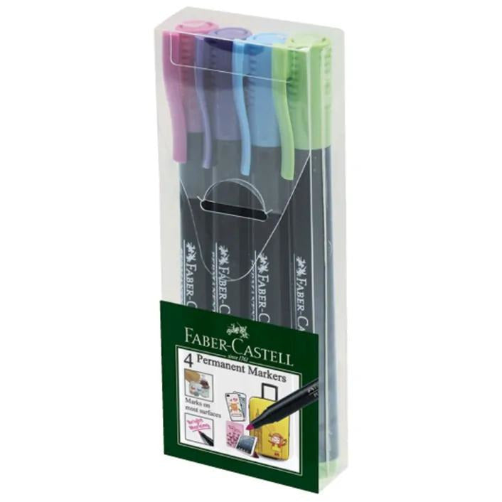 Faber Castell Slim Permanent Markers, Fashion Colours – Pack of 4