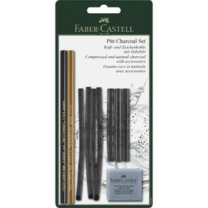 Faber-Castell - Pitt Charcoal Set - Charcoal with accessories - 10 pieces