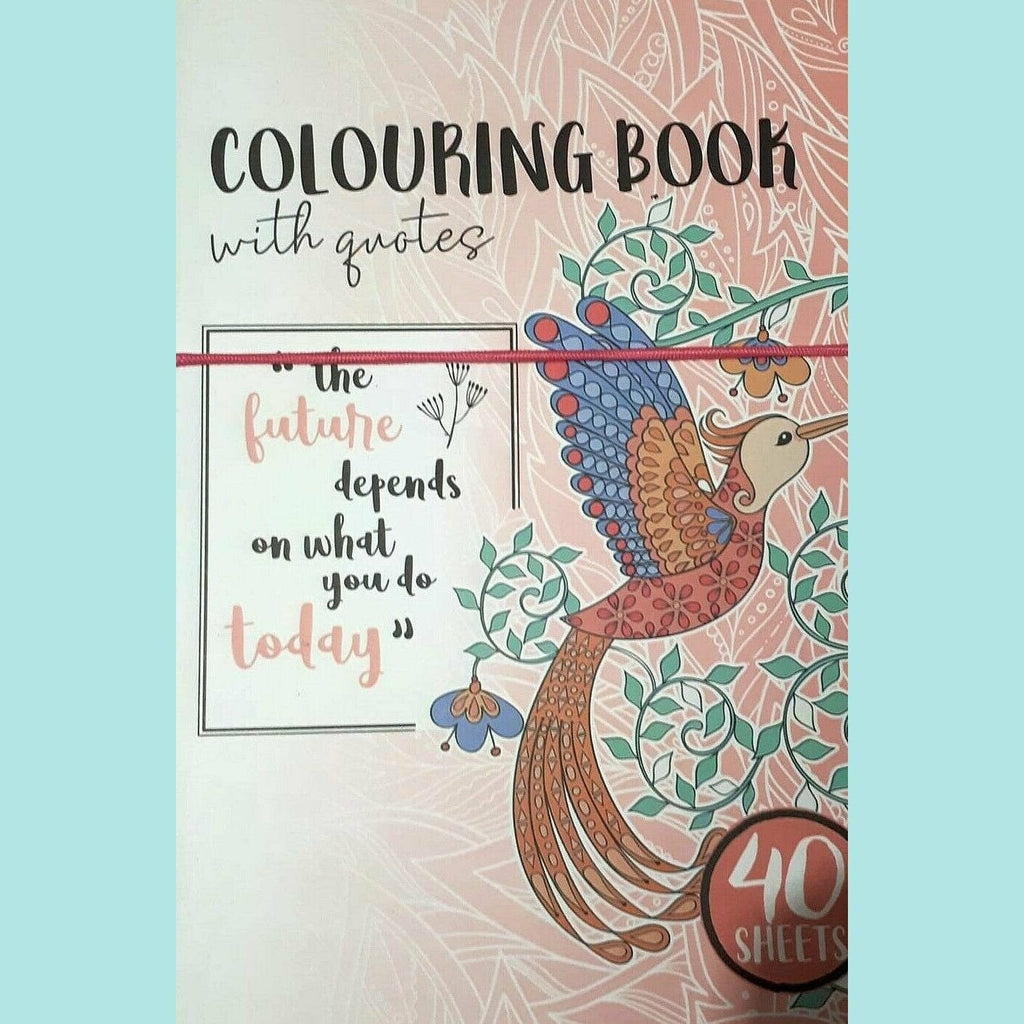 Light Gray Colouring Book With Quotes