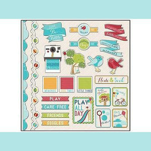 Imaginisce - Childhood Memories Collection - 12 x 12 Cardstock Stickers - Just Be Little