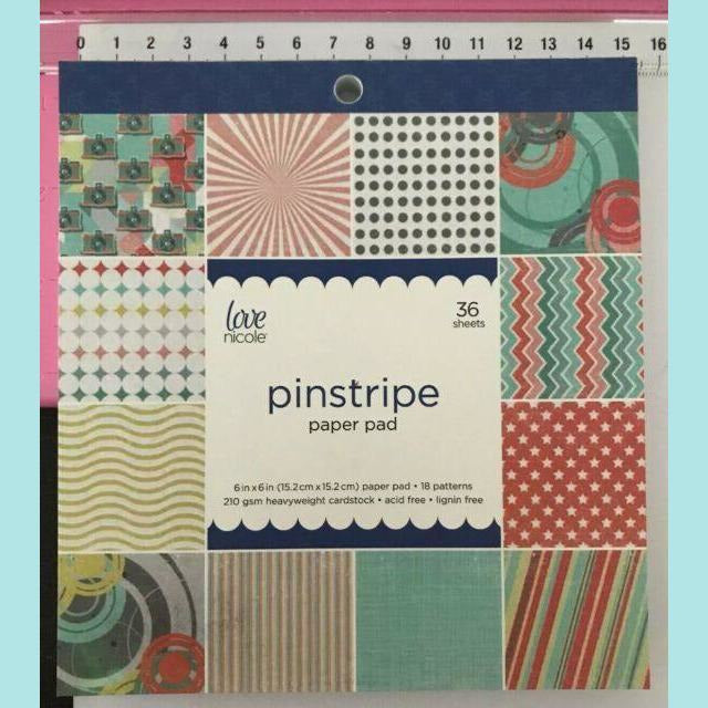 Poppy Crafts - 6x6in Paper Pad - Pinstripe