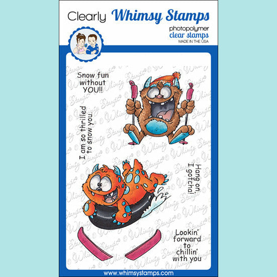 Whimsy Stamps - Ski Monsters Clear Stamps