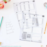 Cake and Cookie Planner Squares Cake Sketching Templates