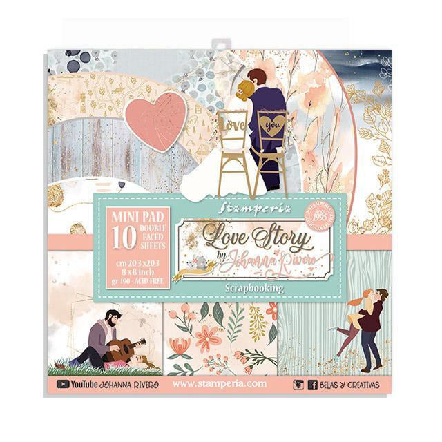 Stamperia - Block 10 sheets 20.3X20.3 (8"X8") Double Face Love Story