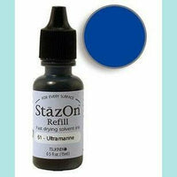 Midnight Blue StazOn Refills for StazOn Full Size Ink Pads & Re-Inkers