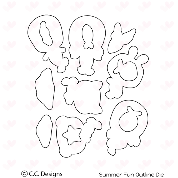 C.C. Designs - Summer Fun Clear Stamp and Outline Metal Die