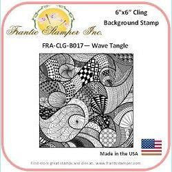 Frantic Stamper - 6x6 Background Rubber Stamp - Wave Tangle
