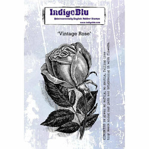 IndigoBlu - Vintage Rose A6 Red Rubber Stamp